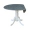 International Concepts Round 42 in Rd Dual Drop Leaf Ped Table, White/Heather Gray, 42 W, 42 L, 29.5 in H, Wood T05-42DP - alternate 8
